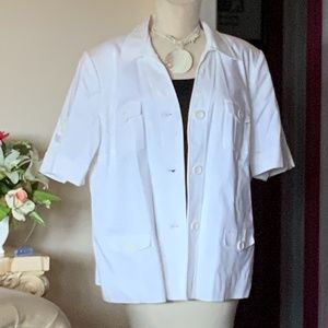 White safari short sleeve jacket